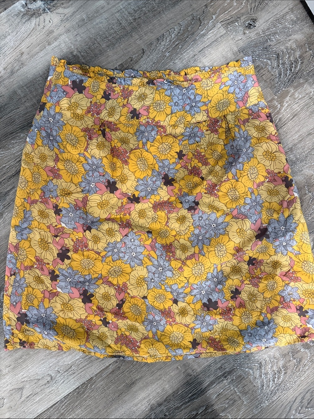 TULLE Floral A-Line Skirt - Yellow Multi sz m